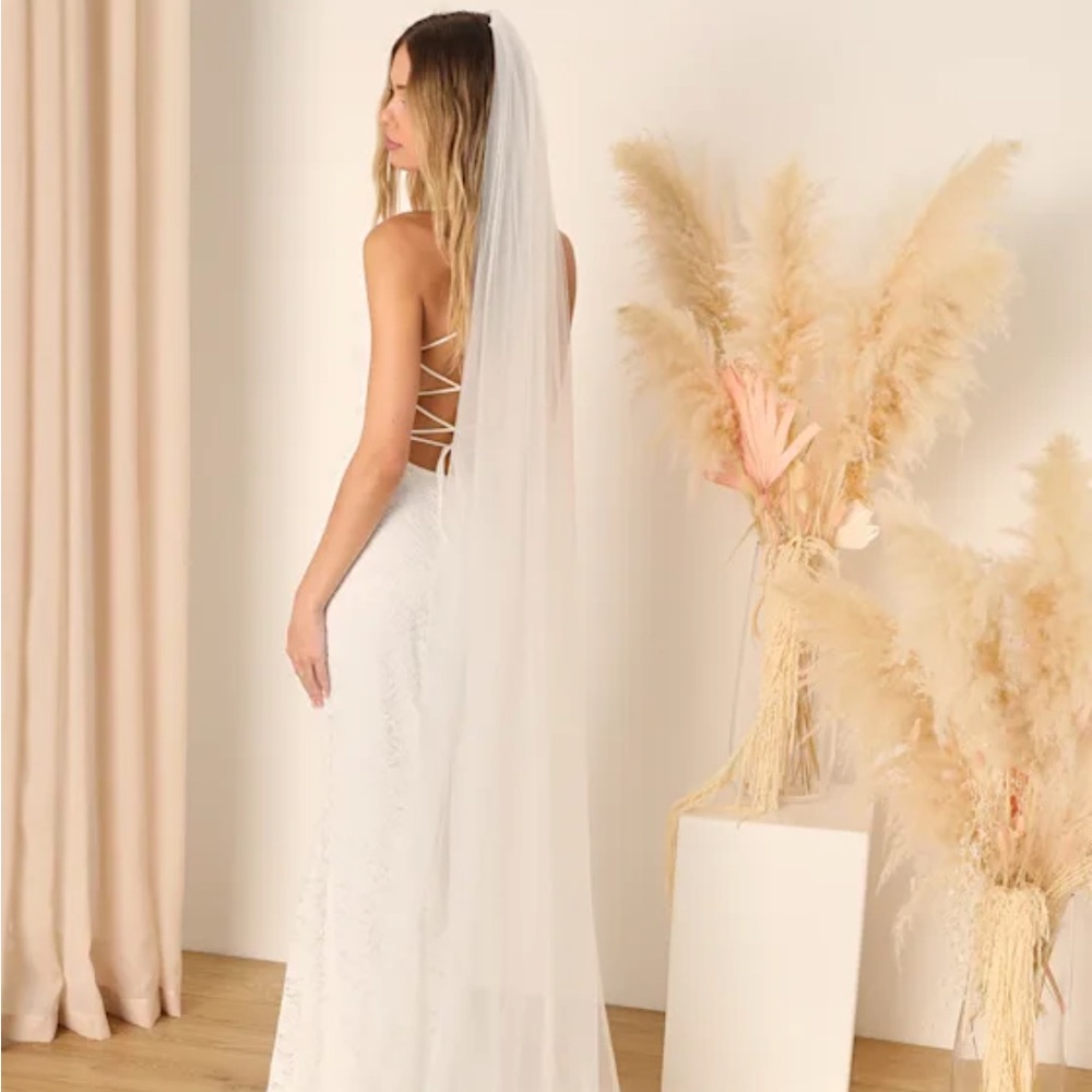 NWT Lulu's White Mesh Veil